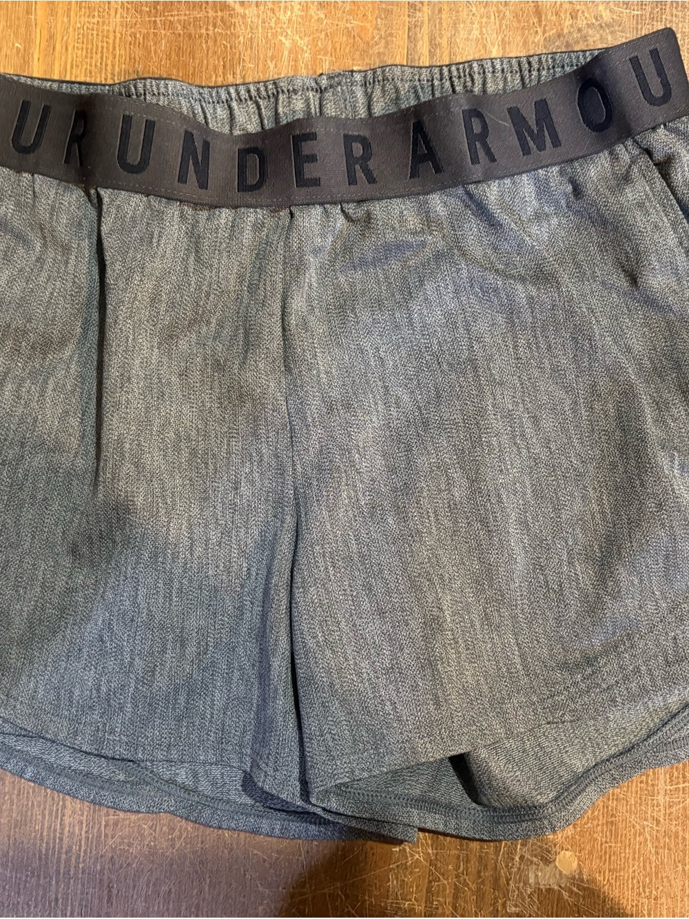 Under Armour Charcoal Gray Heather Performance Shorts with Branded Waistband